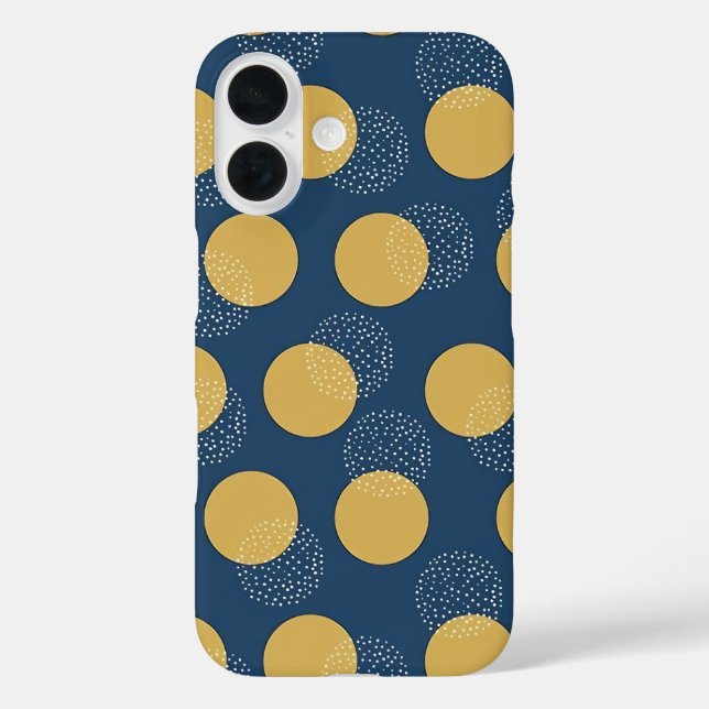 Modern Navy and Gold Polka Dot Case-Mate iPhone Case (Back)