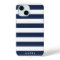 Modern Navy and White Stripe Personalized Case