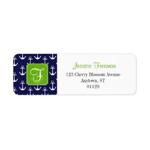 Modern Navy Blue Anchors Pattern Personalized