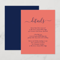 Modern Navy Blue and Coral Wedding