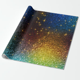 Modern Navy Blue And Gold Glitter Texture Wrapping Paper