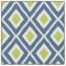 Modern Navy Blue and Lime Green Ikat Pattern