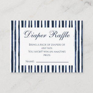 Modern Navy Blue Baby Shower Diaper Raffle Enclosure Card