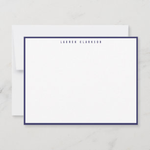 Modern Navy Blue Border Note Card