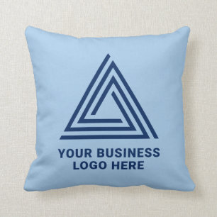 Modern Navy Blue Business Logo Throw Pillow