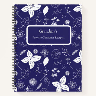 Modern Navy Blue Christmas Notebook