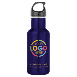 Modern Navy Blue Corporate Company Business Logo 532 Ml Water Bottle