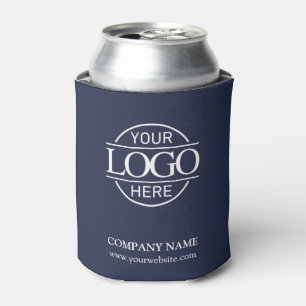 Modern Navy Blue Corporate Company Business Logo Can Cooler