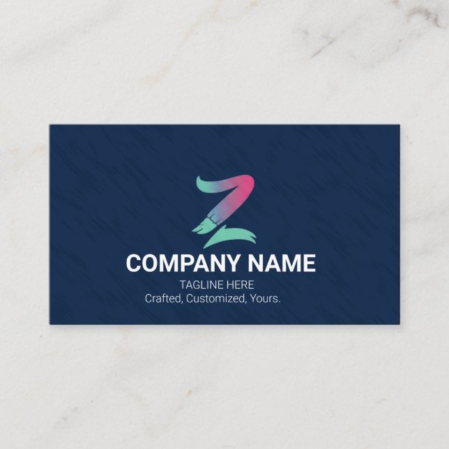 Modern Navy Blue Creative Gradient Logo  Business Card (Front)
