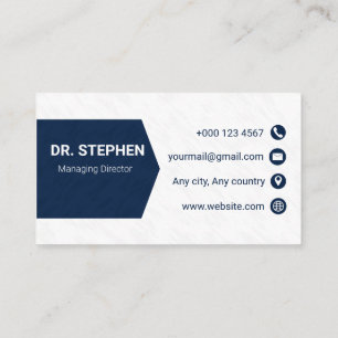 Modern Navy Blue Creative Gradient Logo Business Card