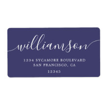 Modern Navy Blue Family Adresse de retour