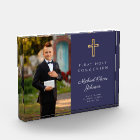 Modern Navy Blue First Holy Communion Boy Picture