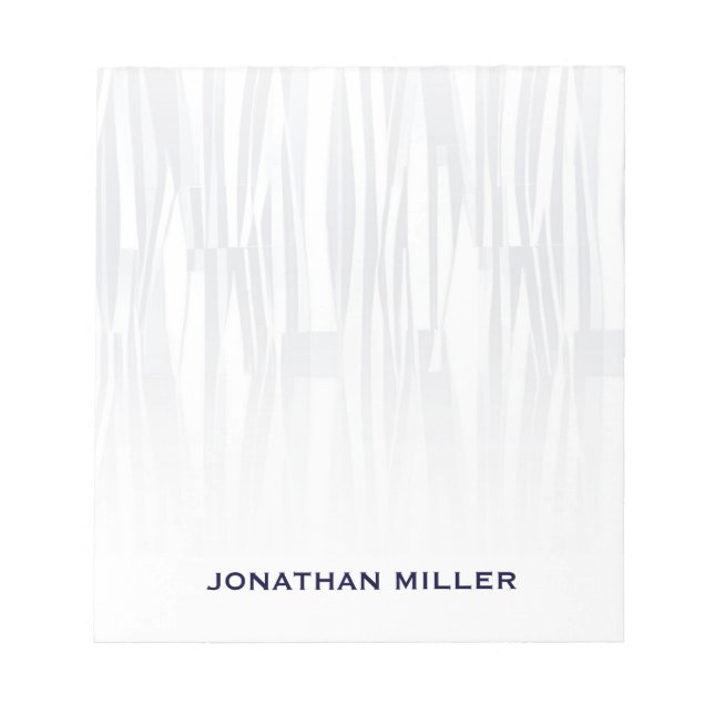 Modern Navy Blue Geometric Pattern Personalized Notepad (Front)