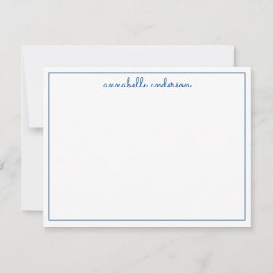 Modern Navy Blue Girly Calligraphy Script Border Card