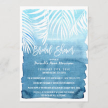 Modern Navy Blue Gold Brushstrokes Bridal Shower