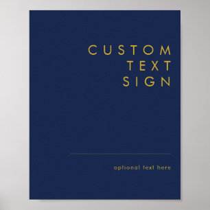 Modern Navy Blue   Gold Cards And Gifts Custom Poster