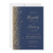 Modern Navy Blue Gold Faux Glitter Edge Wedding