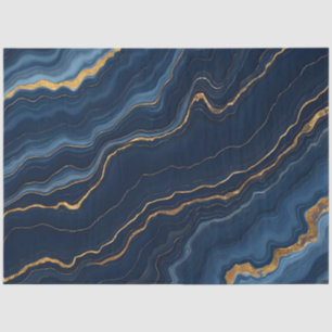 Modern Navy Blue Gold Marble Collection Tissue Paper