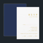 Modern Navy Blue | Gold Menu Choice RSVP Card<br><div class="desc">This modern navy blue | gold menu choice RSVP card is perfect for your classy boho wedding. Its simple, unique abstract design accompanied by a contemporary minimal script and a dark navy blue colour palette gives this product a feel of elegant formal luxury while staying simplistic, chic bohemian. Keep it...</div>