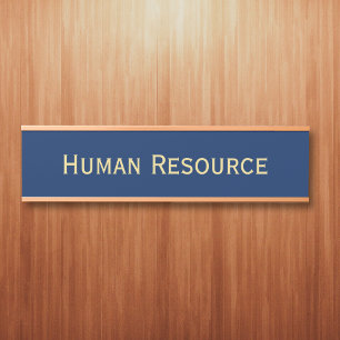 Modern Navy Blue Gold Office Room Department Name Door Sign