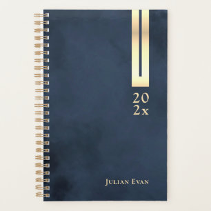 Modern Navy Blue & Gold Shiny Detail Non Dated Planner