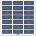 Modern Navy Blue | Gold Wedding Guest Address<br><div class="desc">This modern navy blue | gold wedding guest address sticker is perfect for your classy boho wedding. Its simple, unique abstract design, accompanied by its dark navy blue colour palette, gives this product a feel of elegant formal luxury while staying simplistic, chic bohemian. Keep it as is, or choose to...</div>