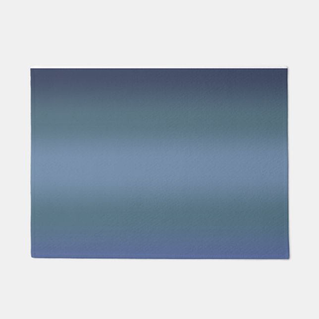 Modern navy blue gradient Watercolor galaxy space  Doormat (Front)
