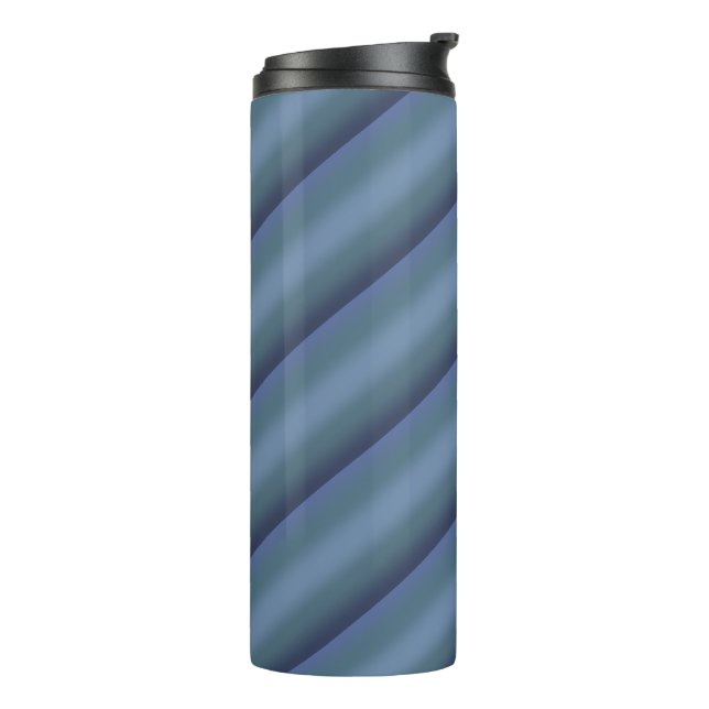Modern navy blue gradient Watercolor galaxy space  Thermal Tumbler (Rotated Left)