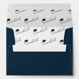 Modern Navy Blue Graduate  Graduation Envelope