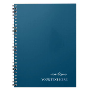 Modern Navy Blue Minimalist Handwritten Notebook
