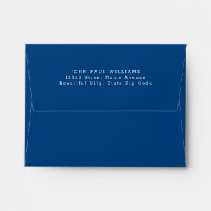 Modern Navy Blue Name Classic Typography Address Envelope