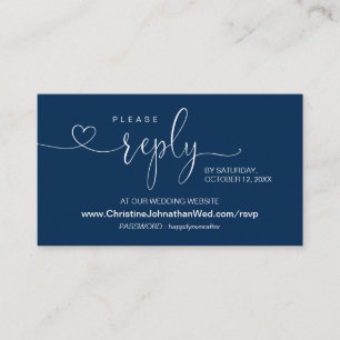 Modern Navy Blue, Online RSVP at Wedding Website E Enclosure Card