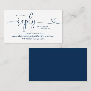 Modern Navy Blue, Online Wedding Website RSVP Enclosure Card