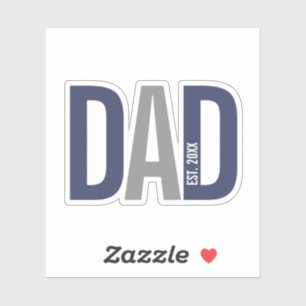Modern Navy Blue Personalized Dad Established