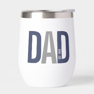 Modern Navy Blue Personalized Dad Established