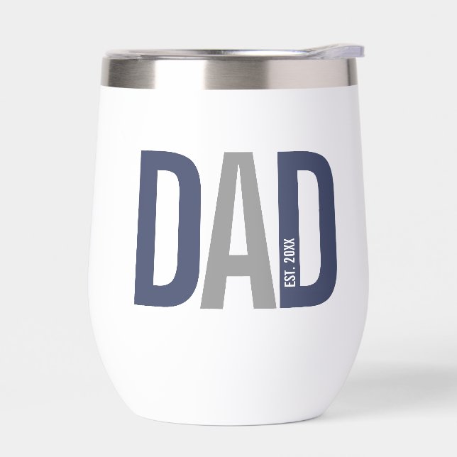 Modern Navy Blue Personalized Dad Established (Left)