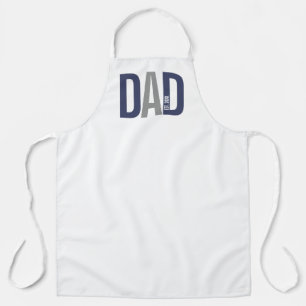Modern Navy Blue Personalized Dad Established Apron
