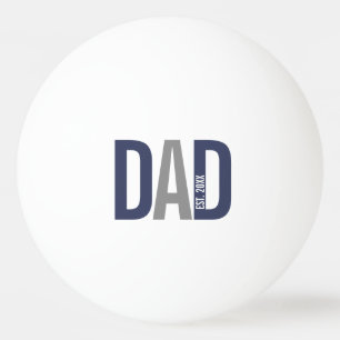 Modern Navy Blue Personalized Dad Established Ping Pong Ball