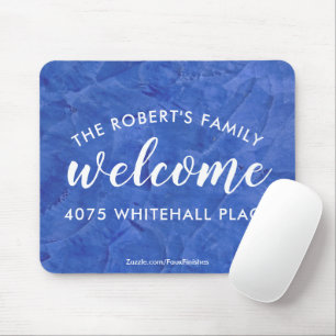 Modern Navy Blue Personalized Desk Mouse Pad