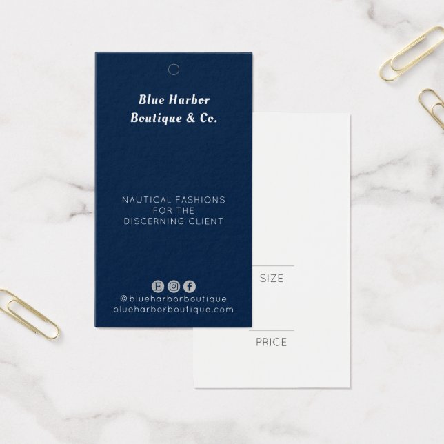 Modern Navy Blue Retail Business Swing Price tag  (Office)