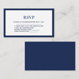 Modern Navy-Blue Royal Wedding Rsvp Card