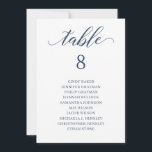 Modern Navy Blue Script Table Number Seating Chart<br><div class="desc">Modern and elegant design printed Navy Blue Calligraphy Script Table Number Seating Chart Cards that can be customized with your text and add each table number card to your cart, one by one. Please click the "Customize it" button and use our design tool to modify this template. Check out the...</div>