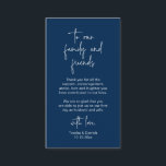 Modern Navy Blue Script, Wedding Thank you Enclosure Card<br><div class="desc">Say "thank you" to your wedding guests in style with these elegant and heartfelt cards. Each card features a beautiful design and a thoughtful message of gratitude to express your appreciation for your loved ones' presence on your special day. The front of the card features a stunning Navy blue "to...</div>