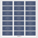 Modern Navy Blue | Silver Wedding Guest Address<br><div class="desc">This modern navy blue | silver wedding guest address sticker is perfect for your classy boho wedding. Its simple, unique abstract design, accompanied by its dark navy blue colour palette, gives this product a feel of elegant formal luxury while staying simplistic, chic bohemian. Keep it as is, or choose to...</div>