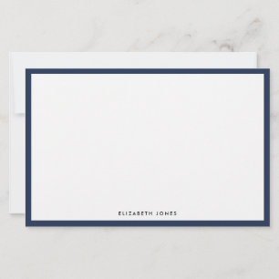 Modern Navy Blue Simple Border Budget Note Card