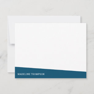 Modern Navy Blue Slanted Slab Typography Card