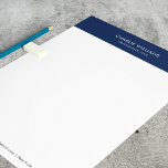 Modern Navy Blue Thank You After Job Interview Letterhead<br><div class="desc">Modern navy blue colour block professional letterhead template for an after-job interview thank you letter; personalized with your name and contact information at the bottom. Pre-fill it online or handwrite it and send a physical note to your interviewer that will set you apart from the competition by showing gratitude for...</div>