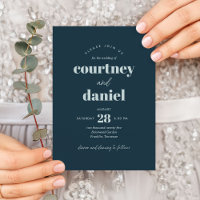 Modern Navy Blue Trendy Mix Match Wedding