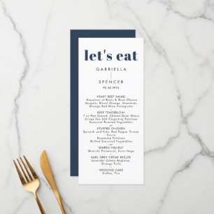 Modern Navy Blue Wedding  Menu