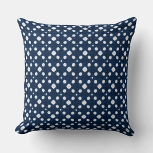 Modern Navy Blue & White Coastal Throw Pillow